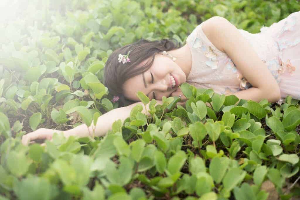 Blissful Young Asian Lady Posing