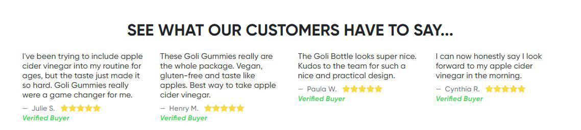 Goli ACV Gummy Customer Reviews