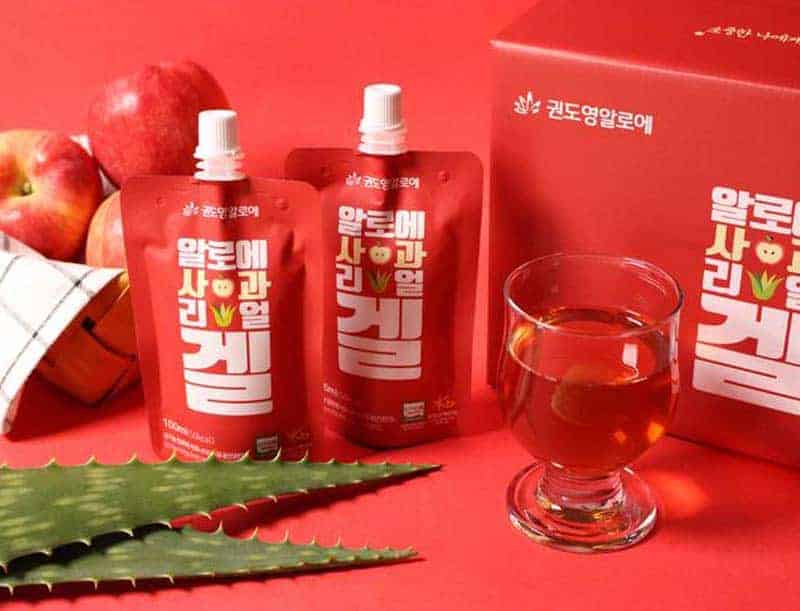 KDYALOE Organic Aloe Apple Real Gel 100ml - drinkable konjac jelly
