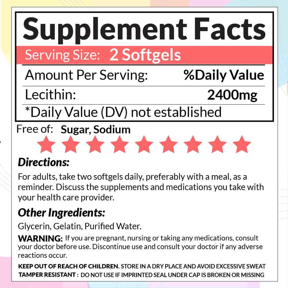 Esmond Natural Lecithin Supplement Facts