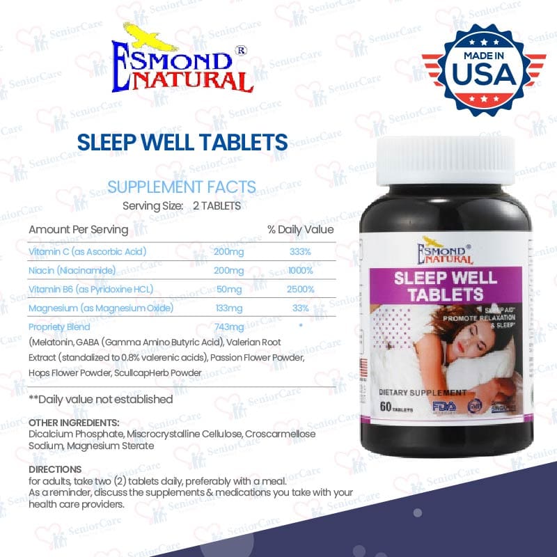 Esmond Natural Sleep Well Tablets Health Benefit