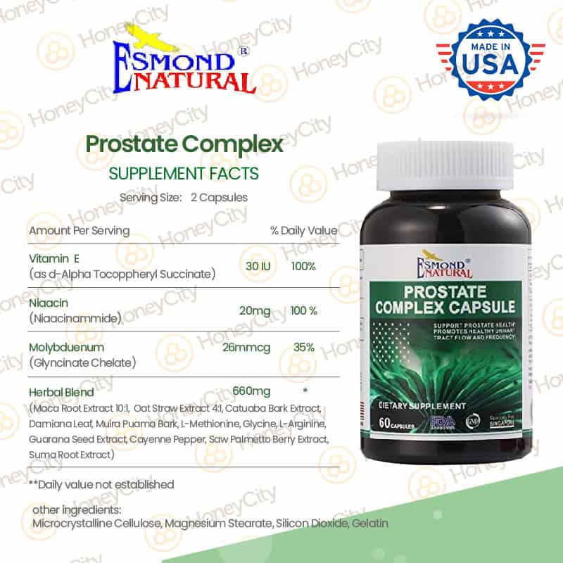 Esmond Natural Prostate Complex Supplement Facts